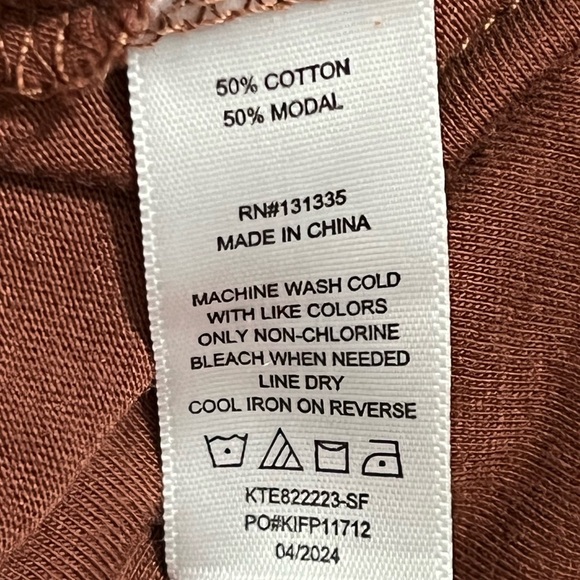 NINE BRITTON Munich Front Knot Detail Knit Top scoop neck size 2XL BROWN RUST - Picture 5 of 7